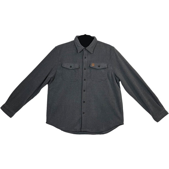 Coleman Mens Polar Fleece Shirt Jacket Size XL Gray Button Front Chest Pockets - Picture 8 of 8